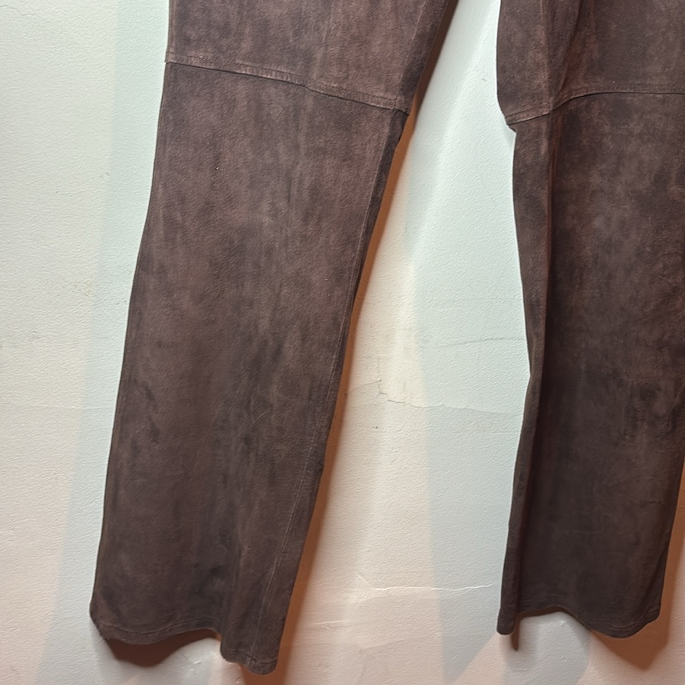 Brown Suede flare boot cut Pants size 12 - Picture 6 of 7